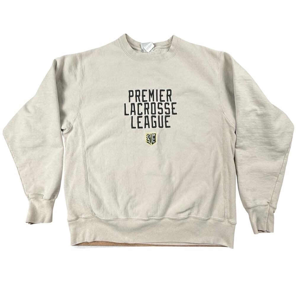Champion Reverse Weave Premier Lacrosse League PLL Sweatshirt Oatmeal Mens Large